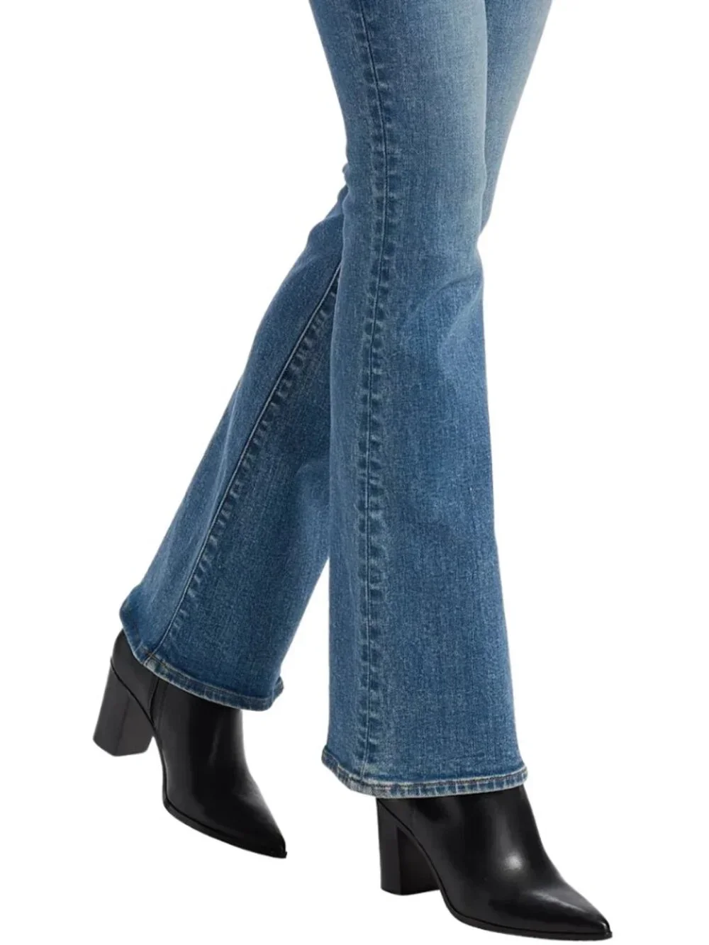Veronica Beard Beverly Loafer High-Rise Skinny Flare Jeans Womens 32 Ripple Haze